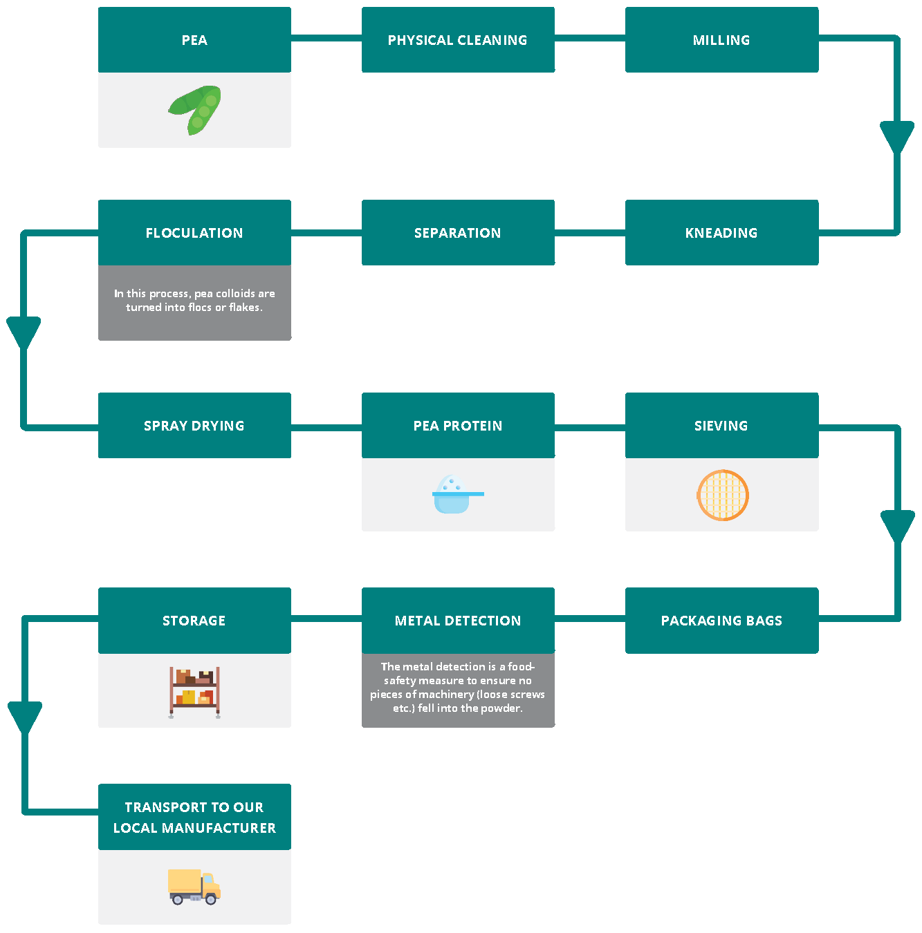 Pea Protein supply-chain flow chart